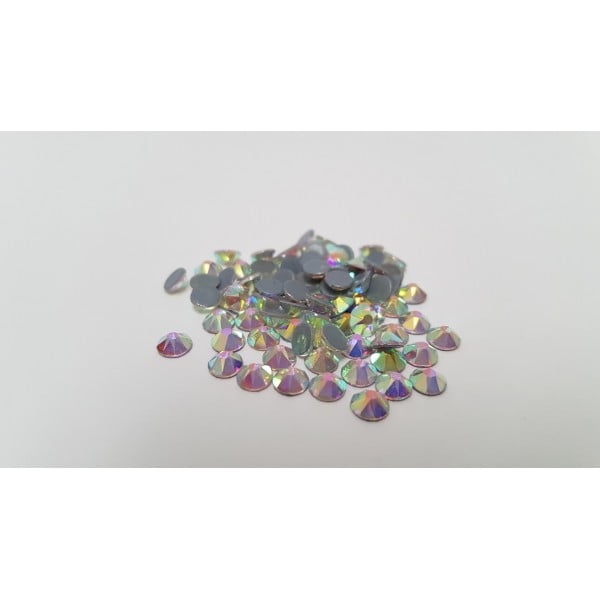 Strass Thermocollants Aurora Boréale AB - 144 Pièces SS30 / 6 Mm, 16 Facettes, Pour Décoration Tissu Et Vêtements